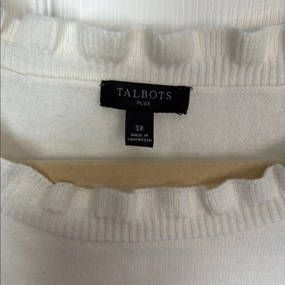 Talbots cream Ruffle Neck Sweater - Picture 2 of 3